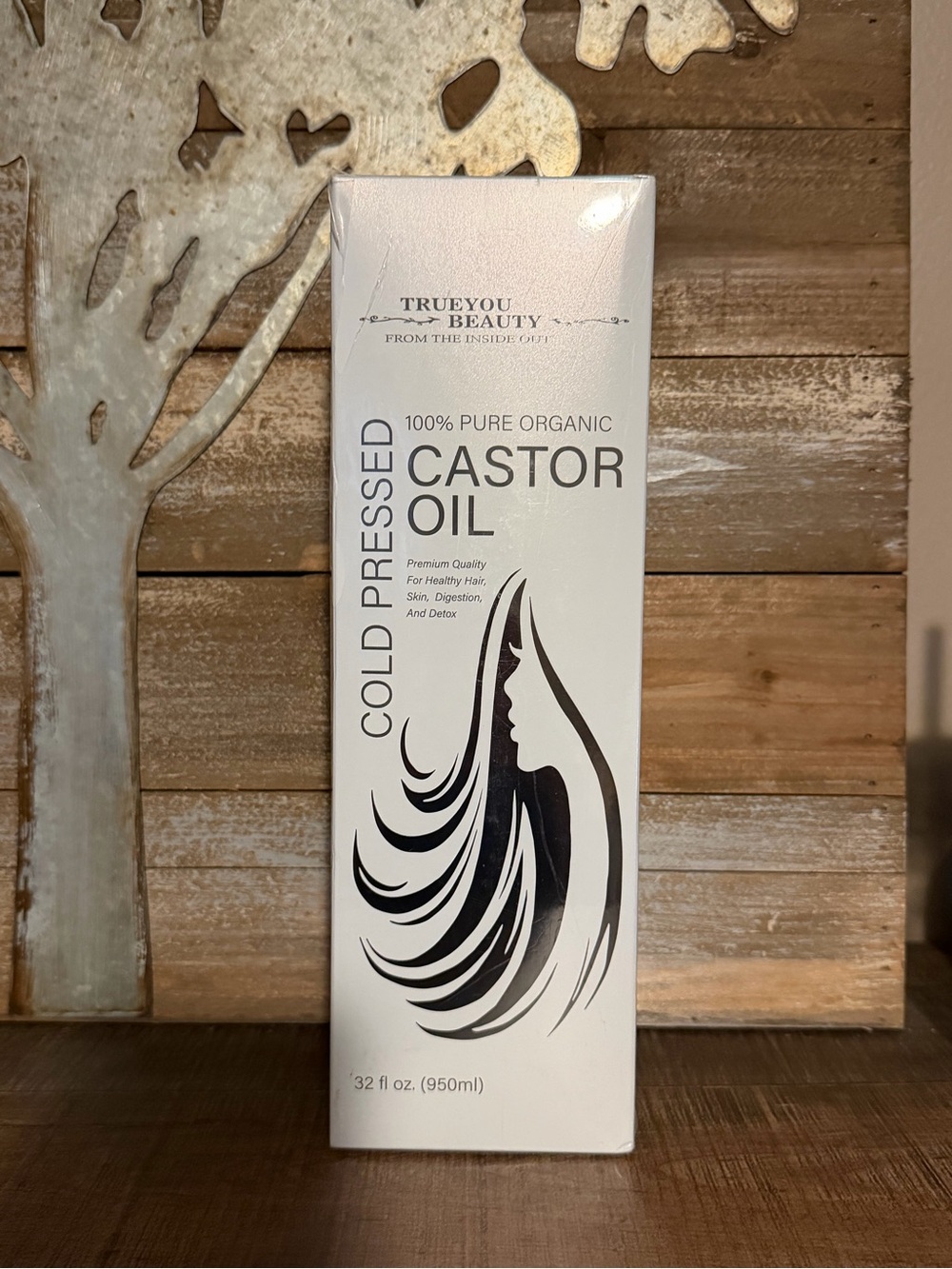TrueYou Beauty 100% Pure Organic Cold Pressed Castor Oil 32 FL OZ